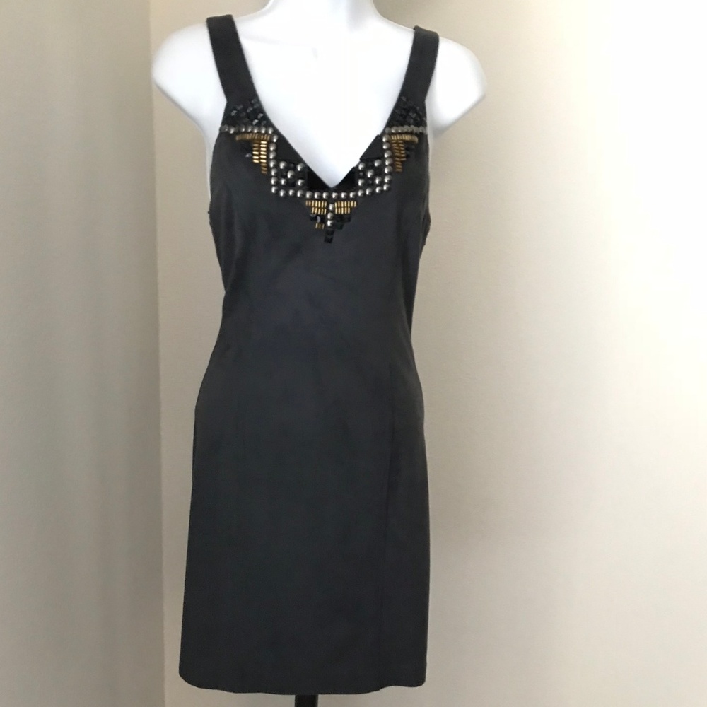 bebe Addiction Gray Embellished Dress